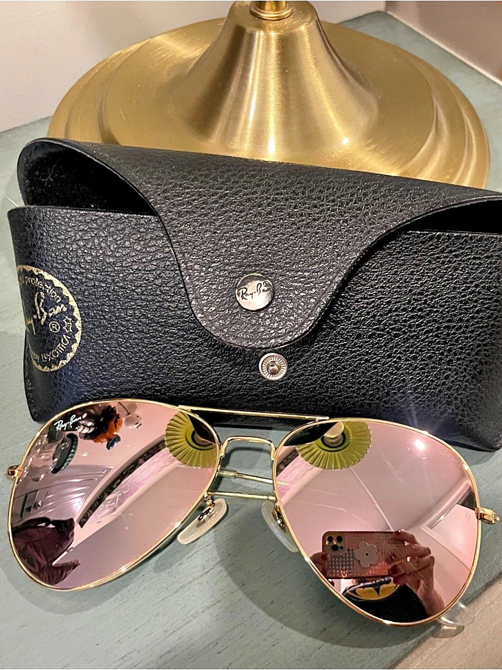 Ray-Ban Aviator Classic / Flash Lenses Pink & Gold Sunglasses